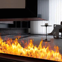 Cheminée à vapeur d'eau, insert de cheminée électrique atomisée 3D, cheminée intelligente à brume d'eau avec plusieurs niveaux de flamme pour la décoration de la maison