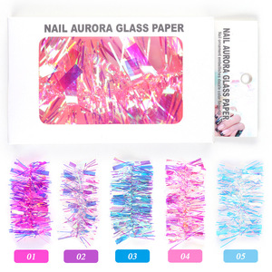 Autocollants pour ongles en film miroir, bandes laser 3D holographiques Aurora, autocollants pour ongles auto-adhésifs pour salon, décoration de manucure DIY - Product Image 6