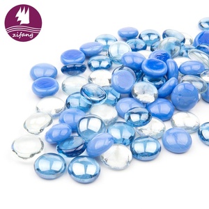 Billes de <span class=keywords><strong>verre</strong></span> plates 1,5 lb, couleurs mélangées, perles de <span class=keywords><strong>verre</strong></span> bleues pour vases, pierres plates, galets d'aquarium, remplissage décoratif pour vase, décoration de table - Product Image 6