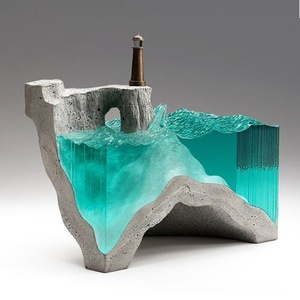 Sculpture créative en cristal glacier, ornement océanique en résine transparente, décoration de sol en fibre de verre cristal platine pour entrée d'hôtel - Product Image 6