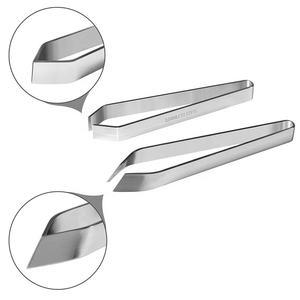 Pinzette <span class=keywords><strong>da</strong></span> <span class=keywords><strong>cucina</strong></span> professionali in acciaio inossidabile piatte e inclinate - Product Image 3