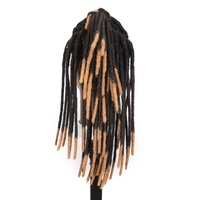 Originea Perruque Dreadlocks Afro Naturelles en Cheveux Humains, Couleurs Ombrées Noires Naturelles, Perruque Complète en Dentelle pour Hommes et Garçons