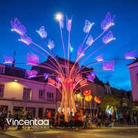 Sculpture d'arbre lumineux papillon Vincentaa, sculpture d'arbre en métal LED à changement de couleur, grande taille, pour place publique