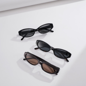 Lunettes de soleil ovales vintage en acétate, tendance Y2K, petite monture, pour femme, design de marque de luxe, verres colorés effet gelée, protection UV400 - Product Image 1