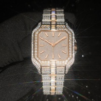 Montres personnalisées plaquées or rose 18 carats avec diamants pour hommes, montres mécaniques automatiques de luxe Hip Hop Iced Out VVS1 Moissanite