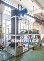 Machine à glace en tube SINDEICE 2026 de 20 tonnes, la meilleure de Chine, à refroidissement par eau industriel, avec moteur et composants PLC, vente directe usine