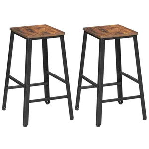 Industrial Home Kitchen Island Dining Room Restaurant Bistro Square Barstool Breakfast Cocktail Counter Height Bar Stool
