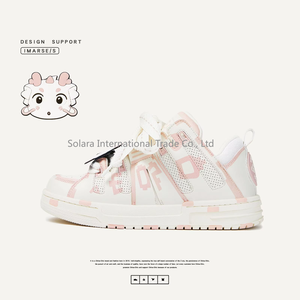 Chaussures de sport décontractées en cuir véritable à semelle épaisse pour femmes, lacets respirants, automne/hiver, tennis, marche, mode, skateboard - Product Image 2