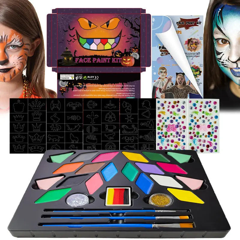 KHY Professional Facepaint Set Profession elles Make-up Halloween für Kinder Kinder zubehör Painting Kit Körper-und Gesichts bemalung palette