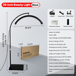 TUOlUN 28-Inch Adjustable Height <strong>Pink</strong> Aluminum <strong>Floor</strong> Standing LED Beauty <strong>Lamp</strong> with High CRI 90 for Lash &amp; Facial Salons - Product Image 6
