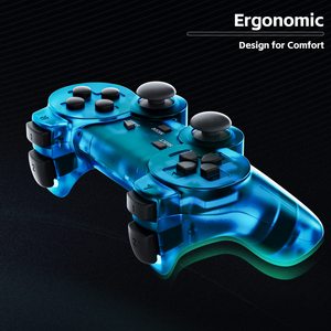 Wireless Transparent Joypad <b>Gaming</b> <b>Controller</b> with Double Vibration Feature 2nd Generation Gamepad for PS2 Game <b>Controller</b> - Product Image 6