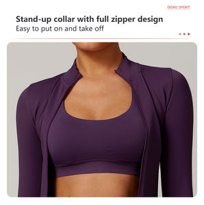 XW-TZ7137-2 personalizzato in due pezzi giacca senza cuciture Sarunch Shorts Activewear allenamento donna V vita pantaloncini Yoga palestra Fitness Yoga set - Product Image 4