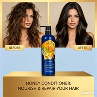 Après-shampoing à l'extrait de miel, nourrissant en profondeur, réparateur, anti-frisottis, lissant pour cheveux secs, abîmés, crépus et colorés