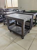 Carrito de Servicio Rodante de Plástico de Alta Resistencia para Almacén o Garaje, de Dos Niveles, con Capacidad para 500 Libras, con Ruedas de 5 Pulgadas