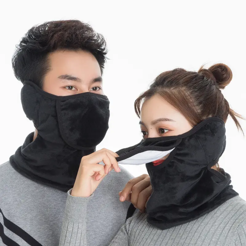 겨울 따뜻한 남자 여자 Unisex 야외 방진 귀와 보호 승마 통기성 3 1 턱받이 얼굴 마스크