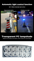 Feux de signalisation routière de construction OWLEYE rouges et bleus, feux de sécurité d'urgence, clignotants LED solaires, matériau PC