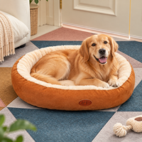 Coussin de lit ovale épais et chaud pour animaux de compagnie (chats et chiens), résistant aux griffures et à l'usure, portable toutes saisons pour intérieur