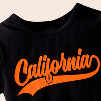Ensemble de vêtements pour filles de 4 à 7 ans, t-shirt à manches courtes avec imprimé lettres et pantalon cargo uni, 2 pièces