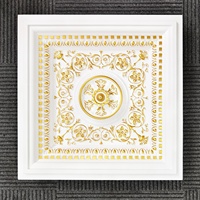 Médaillons muraux décoratifs en polyuréthane couleur cuivre antique, médaillons de carrelage pour la décoration du plafond des salles de banquet