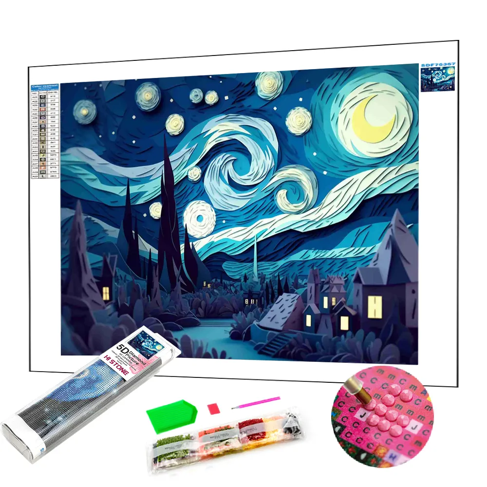 Fabricante pintado a mano Diy Diamond famoso Kit de pintura Sets decoración del hogar Tamaño personalizado e imagen privada están disponibles