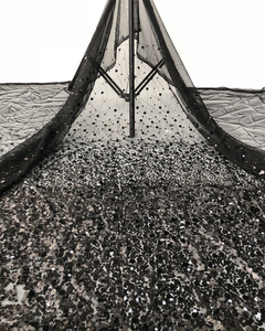 Chất Lượng Cao Màu Đỏ Đàn Hồi Lực Lượng Lưới Đính Cườm Vải Với Ngọc Trai Và Sequins Thêu Ren Wedding Bridal Dress Cho Cô Gái Chàng Trai - Product Image 4