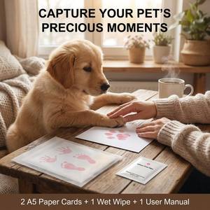 Kit di <span class=keywords><strong>2</strong></span> Carte Milestone Senza Inchiostro per Neonati, Stampo per Impronte di Mani/Piedi a Forma di Zampa di Cane, 5 Colori, 13-18 Mesi, Cartoncino, <span class=keywords><strong>2</strong></span> Fogli, Marca OEM - Product Image 3