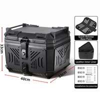 Top Case Moto 45L en PP, Coffre de Rangement Étanche et Verrouillable Grande Capacité pour Moto, Idéal pour le Touring et les Voyages