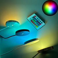 Offre Spéciale 60x60mm rondelle lumières USB LED camping-car caravane RV éclairage rvb petite armoire de cuisine capteur de lumière intérieur plafond intérieur