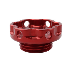 Bouchon d'huile en alliage d'aluminium, hexagonal de 15 mm, rouge, universel, pour remplacer le bouchon de remplissage d'huile moteur de voiture - Product Image 2