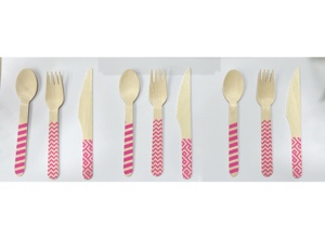 Ustensiles en bois gravés personnalisés <span class=keywords><strong>couverts</strong></span> jetables pour décor de fête cuillère en bois personnalisée couteau fourchette pour anniversaires mariage - Product Image 3