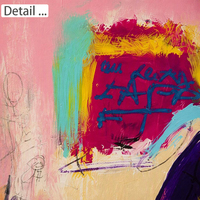 Peinture abstraite style graffiti, peinture à l'huile texturée peinte à la main pour la décoration murale de projets commerciaux et d'aménagement intérieur