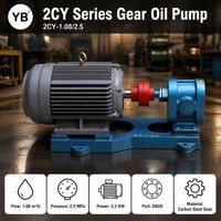 Pompe à engrenages auto-amorçante haute pression 2CY-1.08 /2.5, 18 LPM, 2.2 KW, en acier au carbone, pour transfert d'huile hydraulique avec moteur