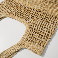 Sac en raphia haut de gamme, nouveau sac de plage ajouré tissé à la main, sac fourre-tout tendance pour femme