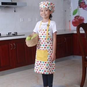 ชุดผ้ากันเปื้อนเด็กผ้าฝ้ายลายการ์ตูนหมวกเชฟผ้ากันเปื้อนทำอาหารสำหรับเด็กใช้ทุกวันขนาดใหญ่ 45x60 ซม.ขนาดเล็ก 40x55 ซม. - Product Image 2