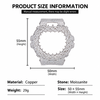 Pièces de montre en gros : Boîtier de montre à épines bicolore, entièrement serti de diamants Moissanite VVS pour DW6900