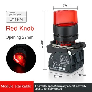 22 Mét 2-way <span class=keywords><strong>3</strong></span> vị trí <span class=keywords><strong>Selector</strong></span> ROTARY chuyển latching momentary Self-Return Knob nhựa công tắc điện với <span class=keywords><strong>LED</strong></span> ánh sáng - Product Image 3