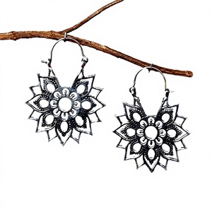 Pendientes de Aro de Plata 925 de Alta Calidad, Estilo Vintage, Geométricos, para Mujer, Hip Hop, S925 - Product Image 2
