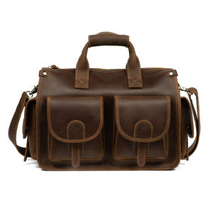 Оптовая продажа, индивидуальный пошив, винтажная сумка-мессенджер из кожи Crazy Horse ручной работы для мужчин, портативная, на плечо, для ноутбука, многофункциональная - Product Image 6