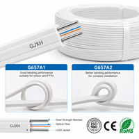Kabel Fiber Drop Tipe Bow UKCC GJXH 1 2 4 Core untuk Kabelan Rumah FTTH dan Jaringan Gedung