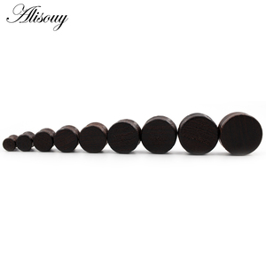 Alisouy 2 pezzi 6-22mm legno doppio svasato orecchio espansore carne tunnel tappi misuratori barella Extender orecchini Piercing gioielli - Product Image 2