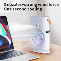Refroidisseur d'air à 3 trous Ventilateur d'humidification de bureau portable Mini ventilateur refroidisseur d'air USB