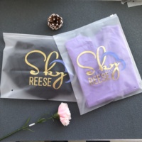 Sac d'emballage en plastique transparent givré avec fermeture éclair coulissante pour vêtements, logo personnalisé imprimé