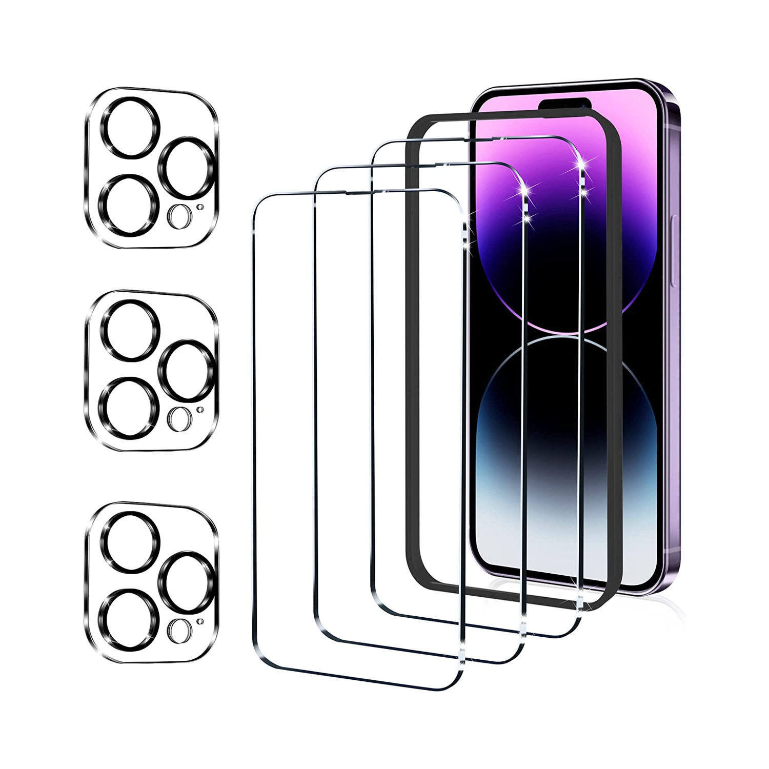 3 packs screen film +3 wipes+3 camera lens