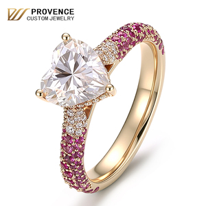 <b>custom</b> hiphop style 18k gold <b>ring</b> Heart lab grown diamond gold <b>rings</b> for women IGI Certified CVD Diamond <b>Ring</b> Daily matching - Product Image 1