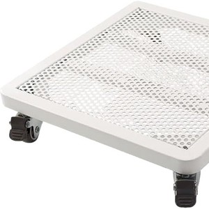 White Steel Mesh <b>Storage</b> <b>Cart</b> with Four Wheels Movable Powder Coated Surface - Product Image 5
