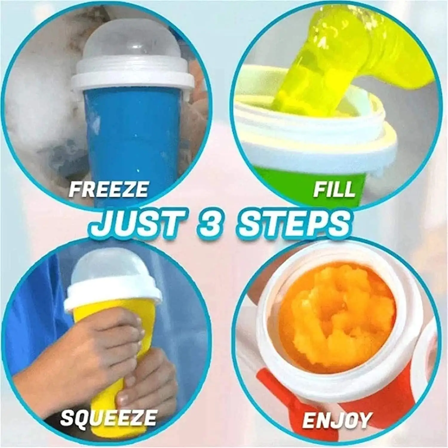 2023 New Arrival Hot Sale Magic Plastic Slushie Maker Cup Ice Cream Smoothie Jelly Milk Drink Cups PP Material Food Beverages