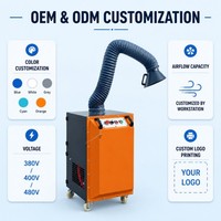 Nouvel extracteur de fumées de soudage mobile, collecteur de poussière industriel 3 HP 650 CFM, filtre à cartouche à conduit flexible, filtration à 99 %, métal