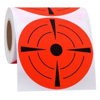 Target Tembak Bulat 4" Perekat Langsung dari Pabrik, Target Bullseye Merah Hitam Fluoresen, Stiker Titik Grosir, Sampel Gratis
