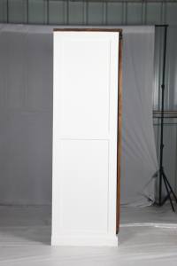 Armario Muro con Puertas Corredizas de Madera Natural y Blanca, con Estantes y Cajones de Almacenamiento - Product Image 5