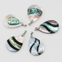 Pendentif en coquille naturelle 50x30mm, nacre et coquille d'ormeau, breloques exquises pour la fabrication de bijoux et accessoires DIY
